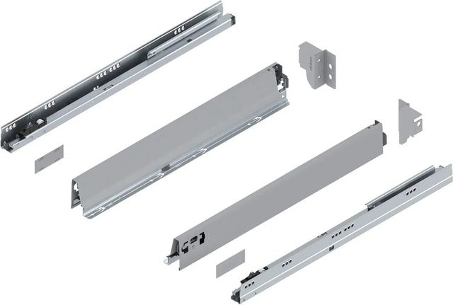 Blum Tandembox antaro N Vollauszug mit Blumotion Soft-Close, Grau, Länge: 550 mm, Tragkraft: 30 kg - Bild 1