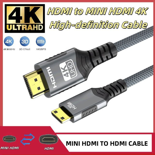 FDBRO Mini HDMI auf HDMI Kabel 4K @ 60Hz High-Speed bi-direktional geflochtenes Adapterkabel für HDTV und Tablet - Bild 1