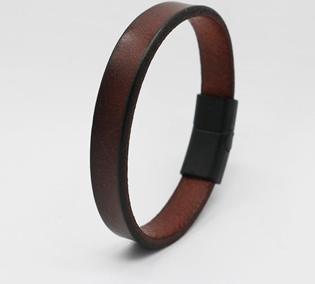 YULIN Armband Leder, Vintage, kaffeebraun, 22,5 cm, Unisex - Bild 1