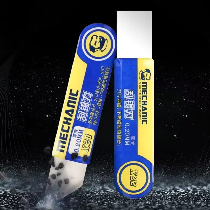 MECHANIC Lötpaste Zinnschaber Messer für BGA Schablonen Reballing Reparatur, Farbe: Silber, Dicke: 0,20 mm - Bild 2