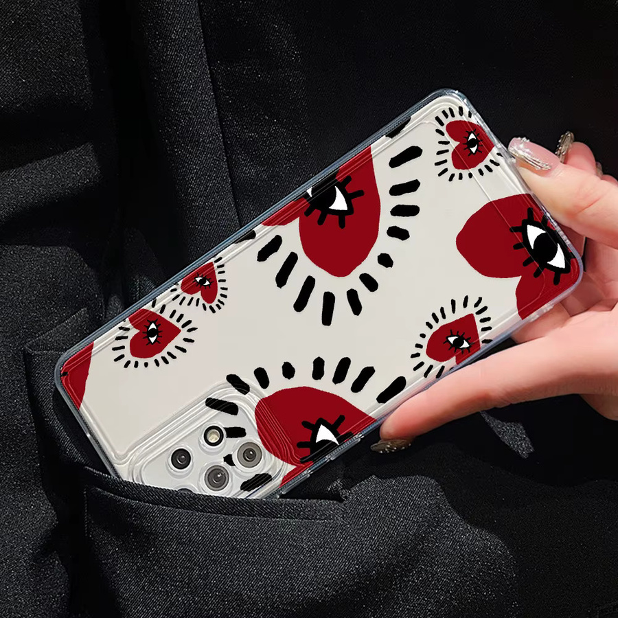 Samsung Handyhülle mit blauem Glücksauge Design aus TPU für verschiedene Modelle wie S24 Ultra, S23, S22, S21, S20, A55 5G, A54, A35, A34, A33, A15, A14 - Bild 4