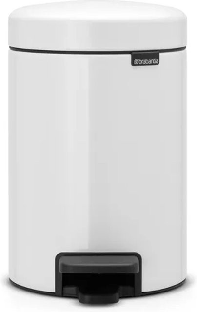 Brabantia PROREGAL Klassischer Tretmülleimer mit Soft-Close-Funktion und herausnehmbarem Inneneimer, Weiß, 3 Liter, H x B x T: 26,4 x 16,8 x 23,5 cm - Bild 1