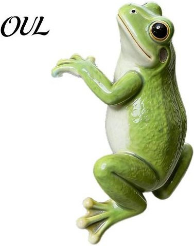 Oulianshi Froschfigur als Pflanzgefäß und Kletterer-Statue aus grünem Harz für die Dekoration von Blumentöpfen im Innen- und Außenbereich - Bild 1