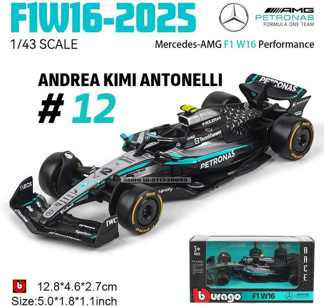 Bburago Mercedes-AMG F1 W16, Die-Cast Modell, 1:43, ab 4 Jahren - Bild 1