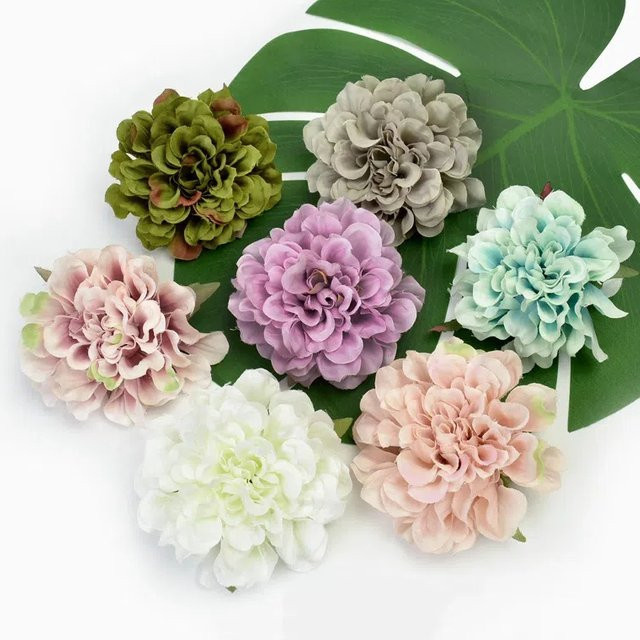 Uflower Künstliche Pfingstrosen aus Seide in Lila und Multicolour für DIY Hochzeitsdeko und Party-Dekoration (5 oder 10 Stück) - Bild 1