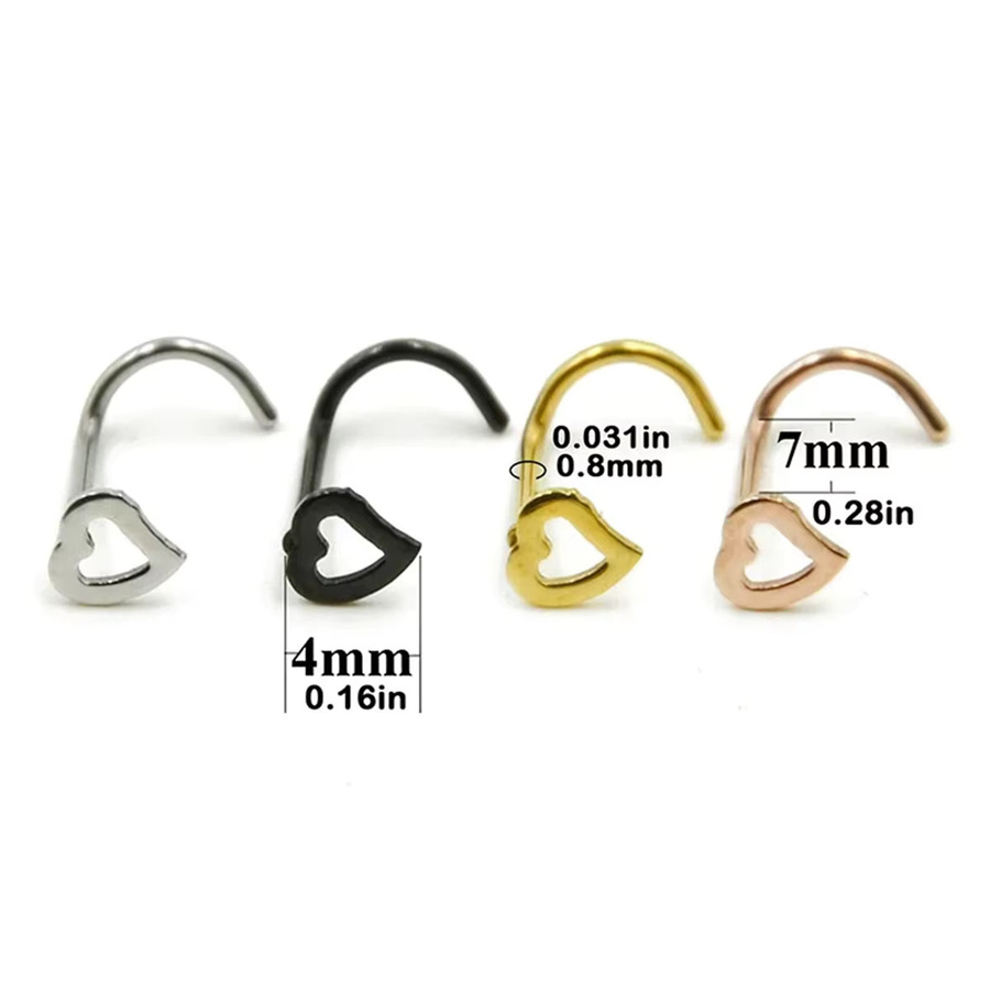 EVISPOL Nasenstecker Herzförmig, Edelstahl, Bunt, Damen - Bild 2