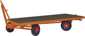 VARIOfit Industrieanhänger mit 2-Achs-Drehschemellenkung in Orange und Stahl, B/T/H: 300 x 150 x 300 cm, Traglast 3.000 kg mit Vollgummibereifung - Bild 1