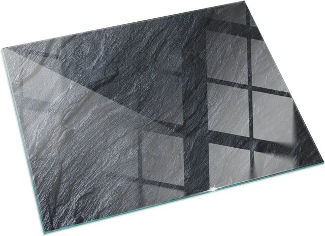 Tulup Glasplatte für Kaminöfen mit Steinoberflächenstruktur, Schwarz, B: 120 cm, H: 80 cm - Bild 1