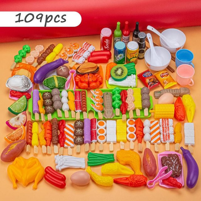 Kidsly Pretend Play Küche Spielzeug, Simulation Lebensmittel Gemüse Grill Kochen Sets, ab 3 Jahre - Bild 1
