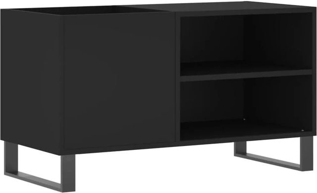 vidaXL Plattenschrank Schwarz in Matt aus Holzwerkstoff und Eisen, B/T/H: 85 x 38 x 48 cm - Bild 1