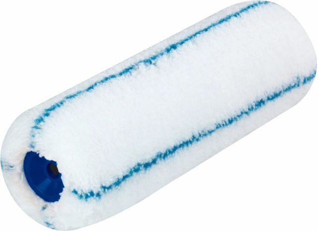 LUX-TOOLS Vestan gepolsterte Strukturwalze für wasserbasierte Farben, Durchmesser: 25 cm, Farben: Weiß und Blau - Bild 1
