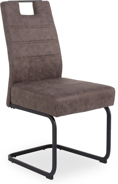 Polsterstuhl HARPER HURON in Beige mit Stoffbezug und Metallgestell - Bild 1