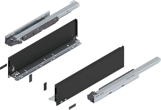 Blum Legrabox Pure Set Unterbau Schubladensystem mit Blumotion Soft-Close, Nennlänge: 500 mm, Tragkraft: 40 kg, Farbe: Carbonschwarz Matt - Bild 1
