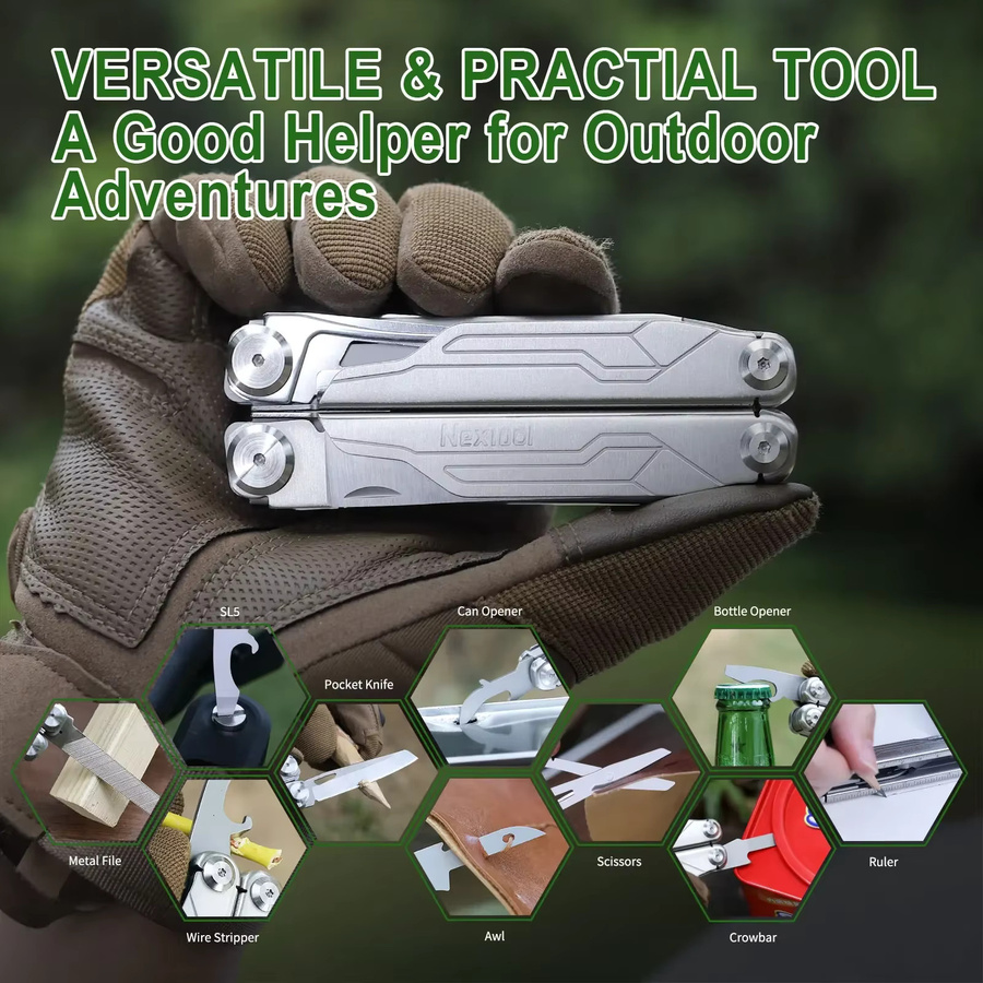 NexTool Flaggschiff-Kapitän-Multitool-Zange 19-in-1 EDC-Taschenmesser mit Säge für Outdoor und Camping - Bild 5