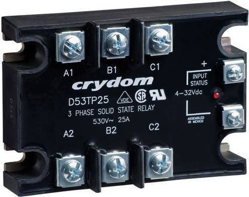 Crydom Halbleiterrelais A53TP25D 25A Schwarz Nullspannungsschaltend 530 V/AC - Bild 1