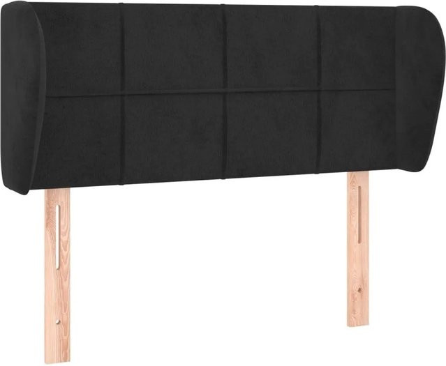 vidaXL Kopfteil mit Ohren in Schwarz aus Samt, B/T/H: 83 x 23 x 78/88 cm - Bild 1