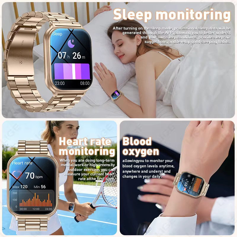 LIGE Smartwatch, Edelstahl, Schwarz, Unisex - Bild 4