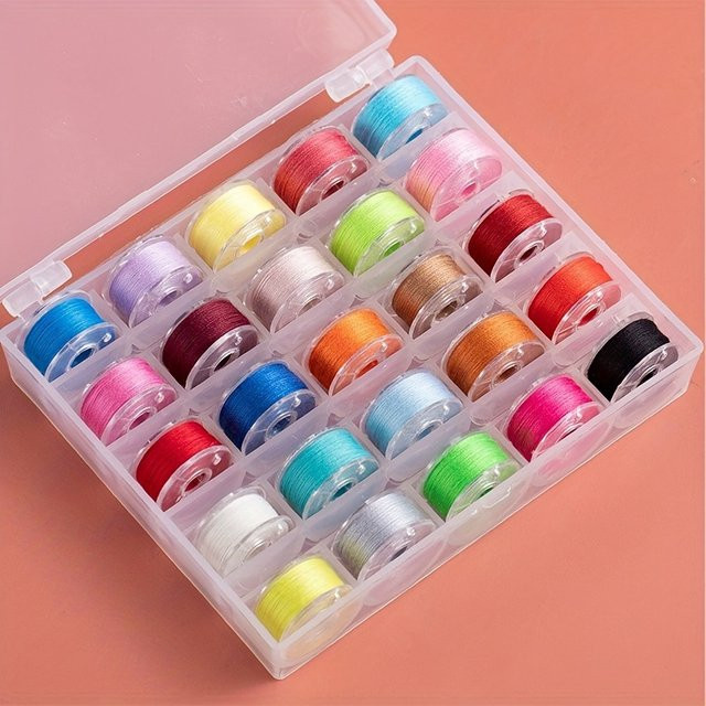 25 Rollen farbiges Nähgarn in einer Box für Haushaltsnähmaschinen, Multicolor - Bild 1