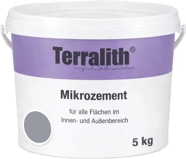 Terralith Mikrozement Fix & Fertig LFW0372 in Grau, 5 kg für 3,5 qm, Körnung 0-2 mm - Bild 1