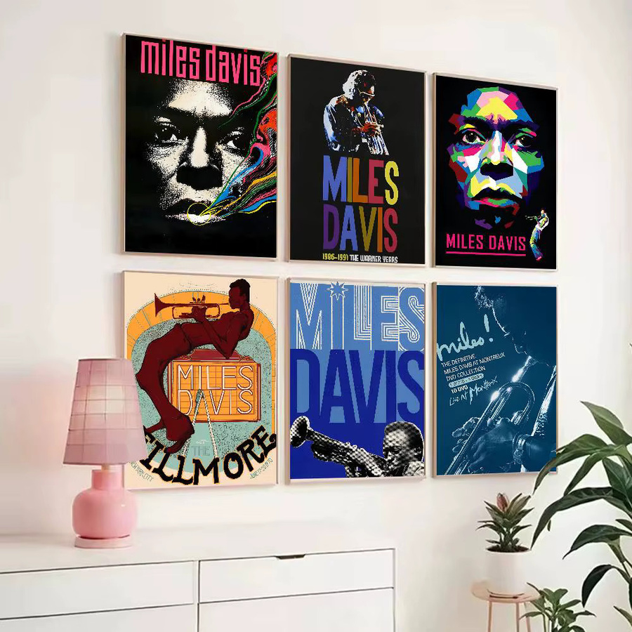 Rastar Miles Davis Kind Of Blue Poster Selbstklebende Wandkunst im Retro-Stil, Mehrfarbig, B: 18,0 cm, H: 18,0 cm - Bild 2