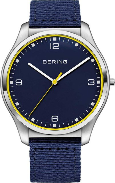 Bering Herrenuhr Ocean Ultra Slim, Quarz, Edelstahl, 42 mm, Blau - Bild 1