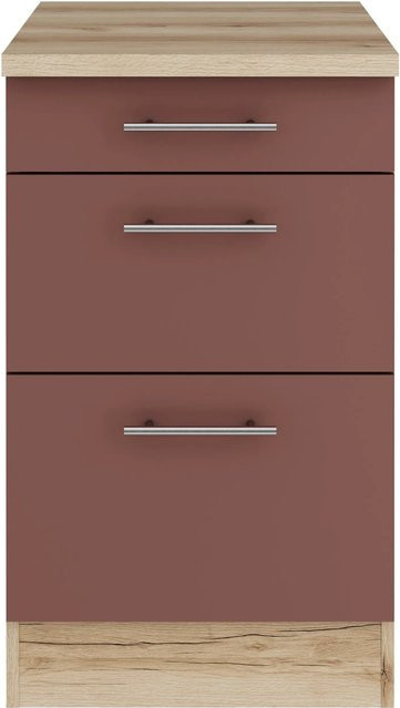 OPTIFIT Bari407 Küchen-Unterschrank in Rostrot mit modernem Design und melaminbeschichteter Qualitätsspanplatte, Breite: 50 cm - Bild 1