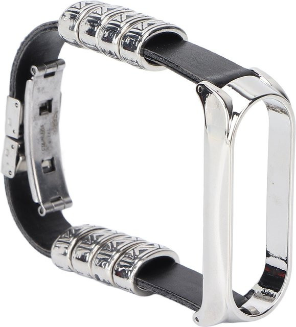 KONNWEI Uhrenarmband Leder, Schwarz, Silber gray, Unisex - Bild 1