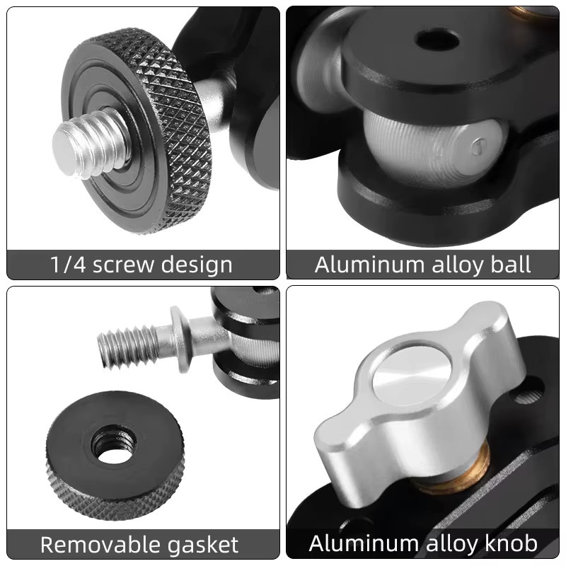 Universelle Mini Magic Arm Verstellhalterung aus Aluminiumlegierung in Schwarz für Fotografie und Handy-Zubehör - Bild 3