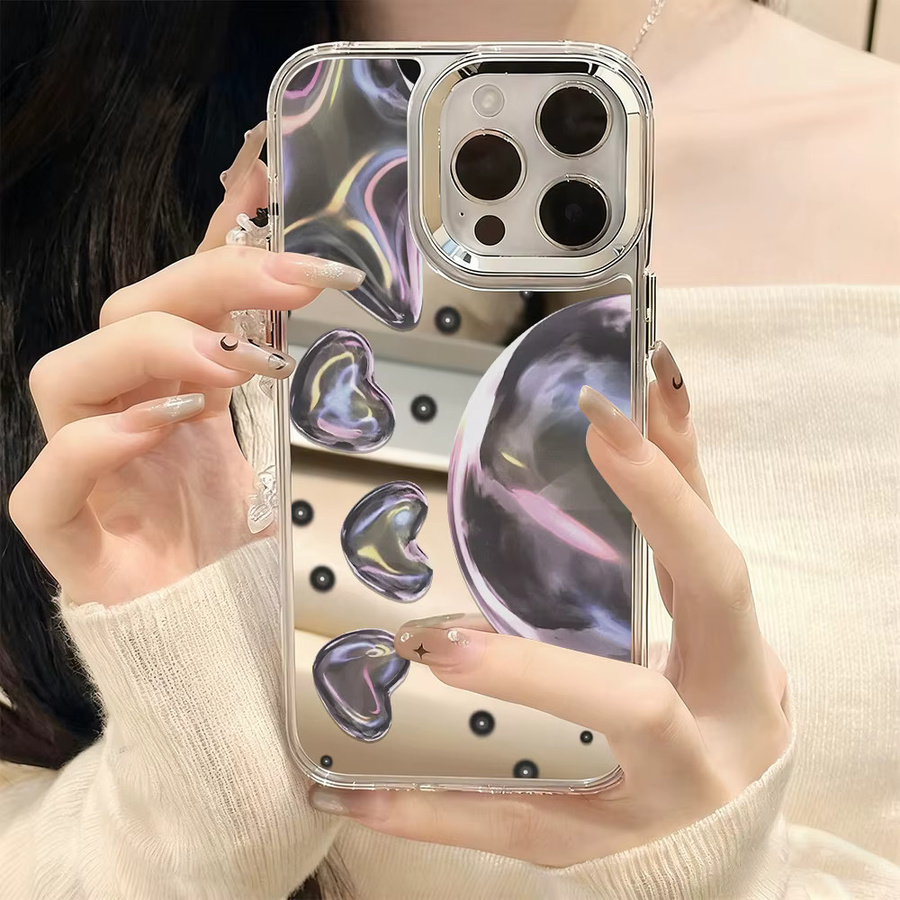 Luxus Herz Make-up Spiegel Handyhülle für Apple iPhone 17 Pro Max - Bild 4