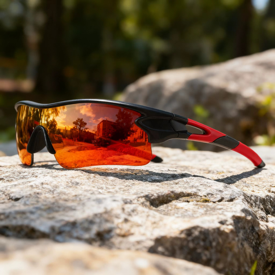 VEGUEROS Sportsonnenbrille, Vollrand, Wrap, Kunststoff, Multicolour - Bild 2