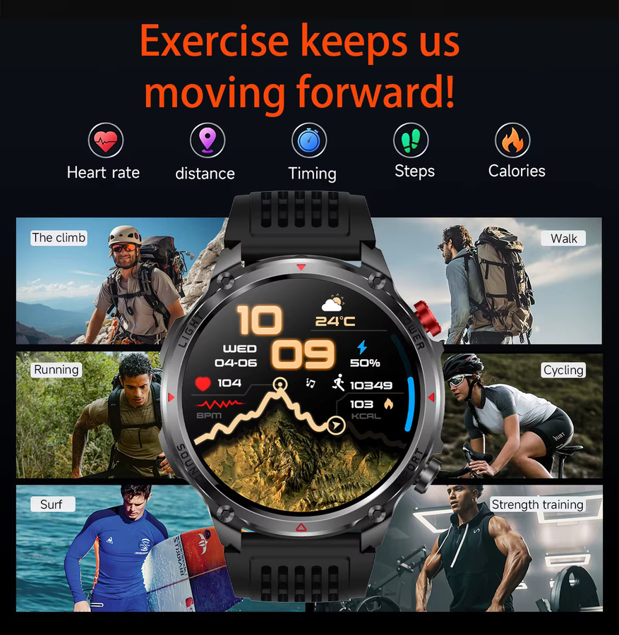 ChiBear Smartwatch, Schwarz, Silikon, Herren - Bild 5