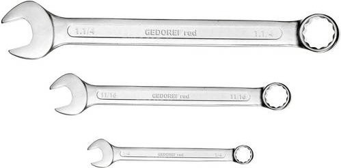 Gedore RED Ring-Maulschlüssel aus Chrom-Vanadium in Silber, Schlüsselweite metrisch 07-19mm und Zoll 3/4" - Bild 1