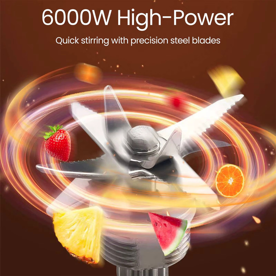 Vremota Standmixer mit 6000W Leistung, Smoothie Maker und Food Processor in Silber, Fassungsvermögen: 2,5 l - Bild 4
