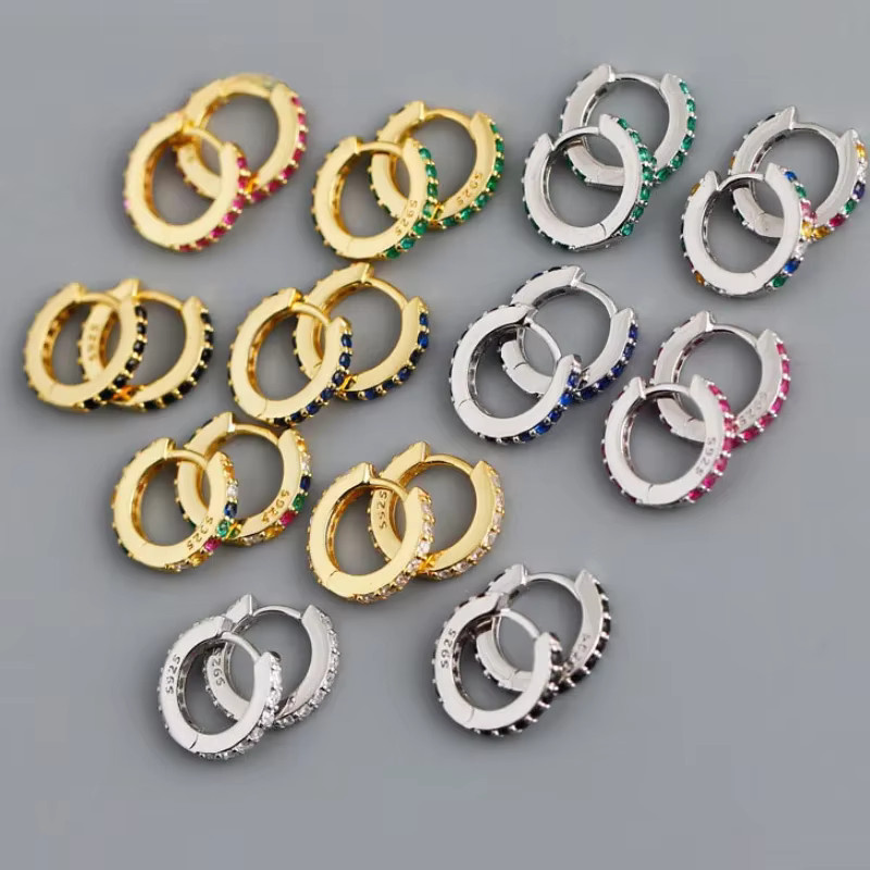 ANENJERY Creolen, Kristall, Gold, Damen - Bild 2