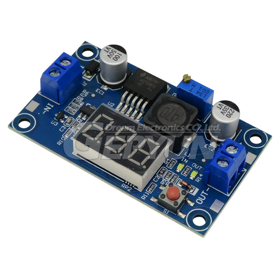 LM2596 DC-DC Abwärtswandler Spannungsregler mit LED-Anzeige und Voltmeter in Blau, einstellbarer Buck-Adapter für 1,3-37V bis 4,0-40V - Bild 2