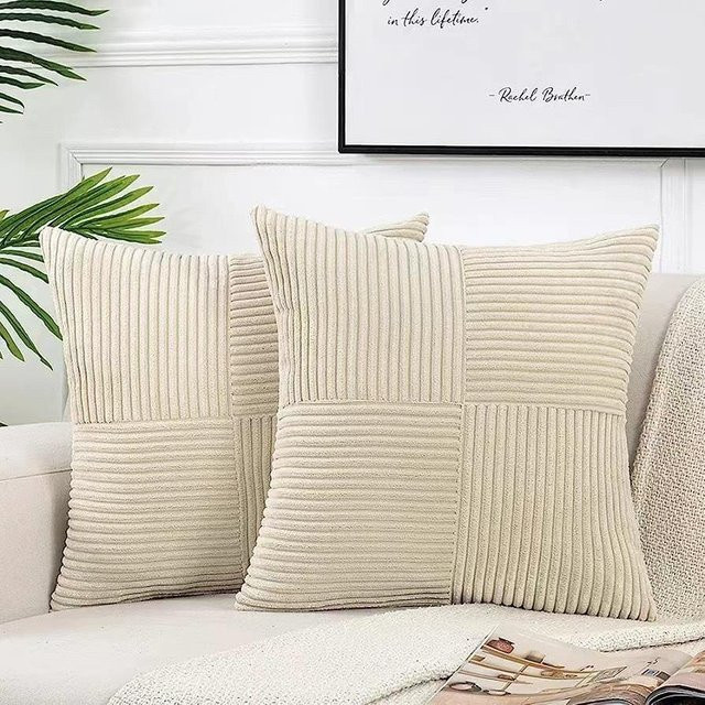 Love Home Garden Kissenbezug aus Cord in Beige, quadratisch, B/B: 45 x 45 cm - Bild 1
