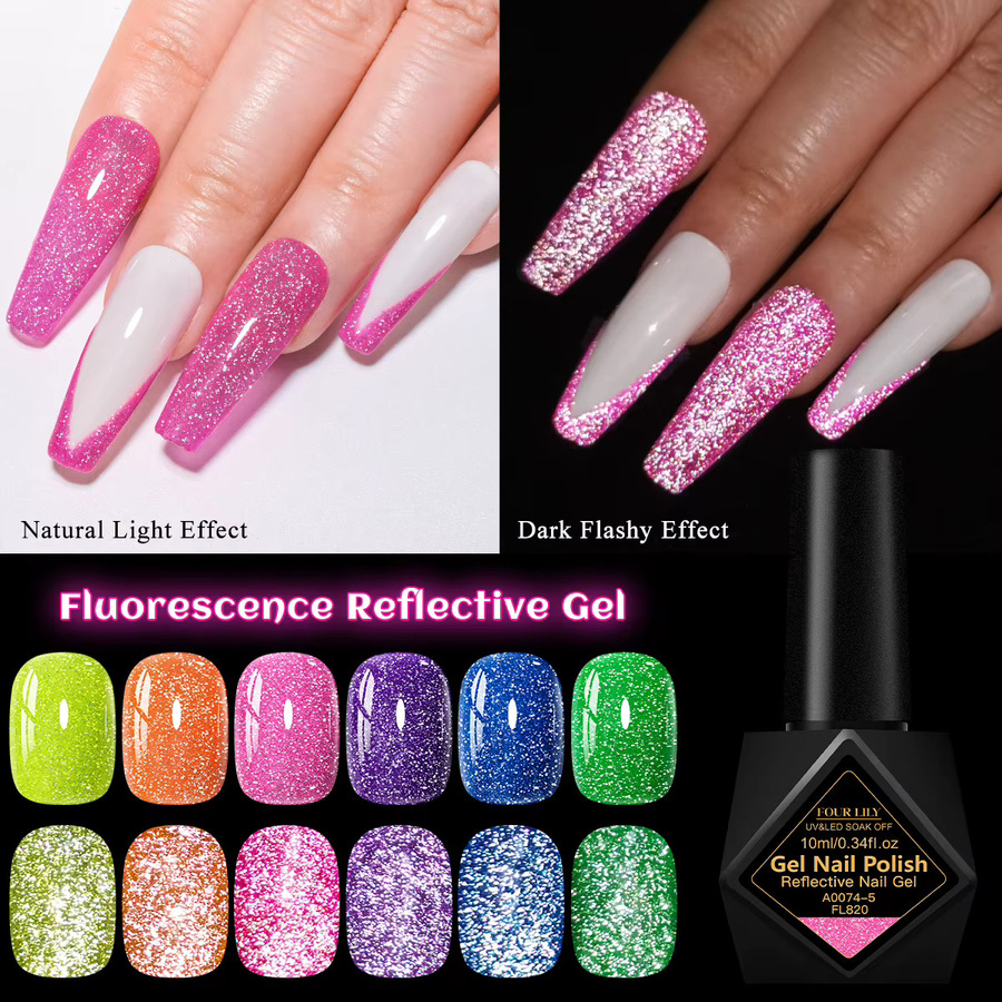 FOUR LILY Gel-Nagellack, rosa, schimmernd, 10 ml - Bild 1