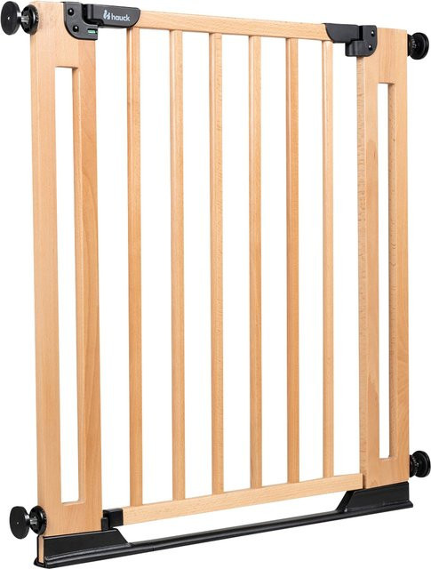 Hauck Tür- und Treppenschutzgitter Clear Step Easyclose Eco aus Holz in Braun, Breite: 75-80 cm - Bild 1