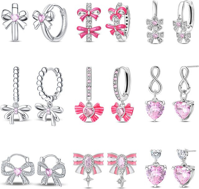 Sweety Ohrringe, 925 Silber, Zirkonia, Damen, Schleife, Puder - Bild 1