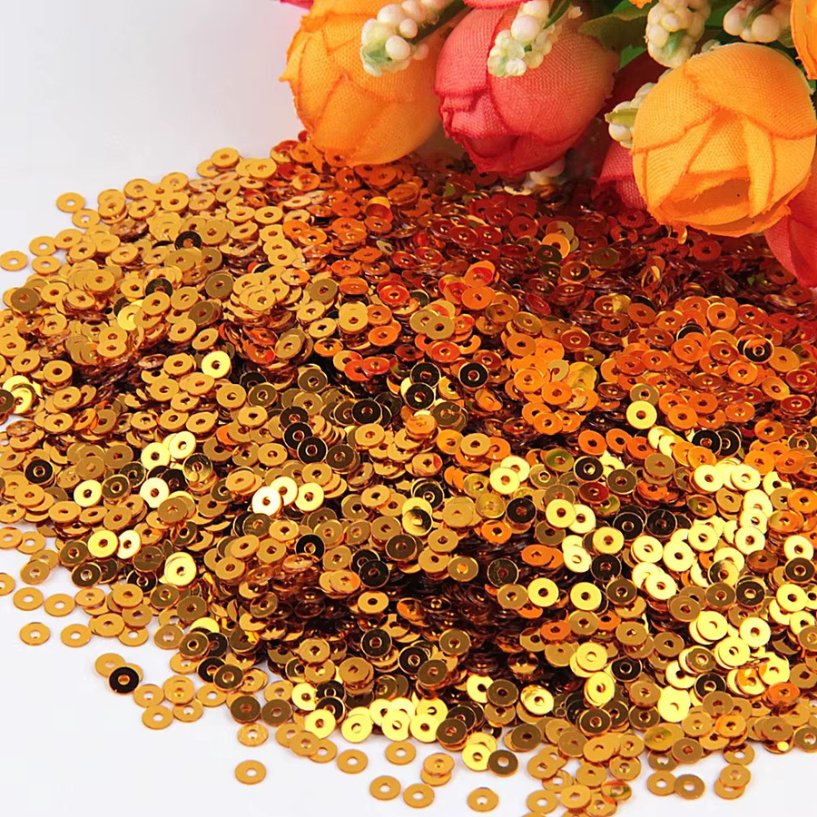 Goldene runde Pailletten für Handwerk und Nähen in verschiedenen Größen 3mm bis 6mm - Bild 2