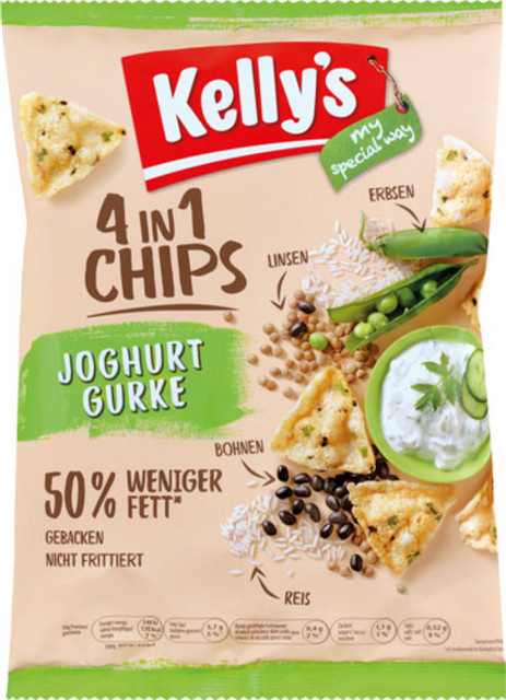 Kelly's 4in1 Chips Joghurt-Gurke 50 % weniger Fett 70 g - Bild 1