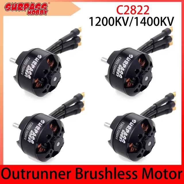 Übertreffen Hobby Bürstenloser Motor, 4-teiliges Set, Metall, Schwarz - Bild 1