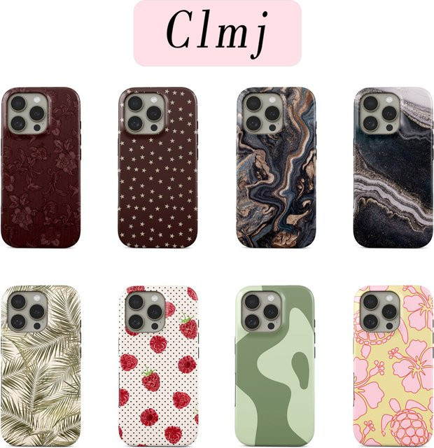 Clmj Korean Stars Handyhülle für iPhone 16 15 14 13 12 11 Pro Max Plus und weitere Modelle, Doppelschichtige Rückabdeckung, Farbe: Weiß - Bild 1