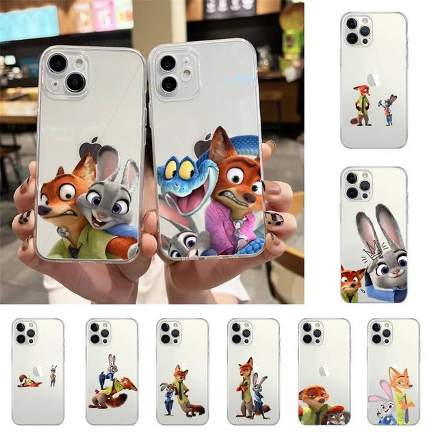Mesuca Anime Z-Zootopias Handyhülle für iPhone 15 14 13 12 11 Pro Max Plus SE 2020 Transparent - Bild 1