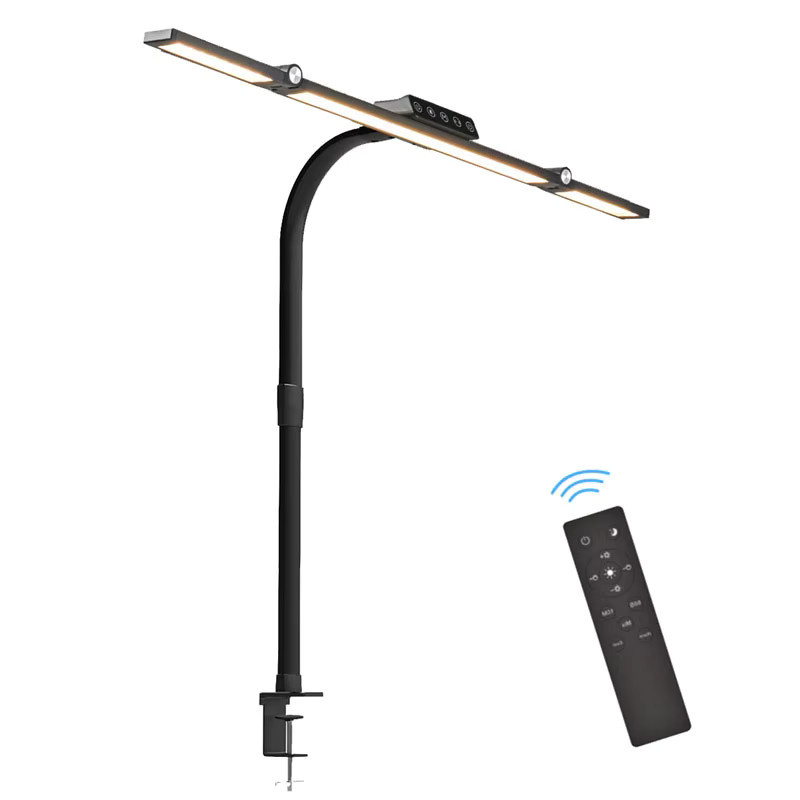 TLEDMP LED-Schreibtischlampe in Schwarz mit Klemme und Fernbedienung, verstellbare Architekt-Schreibtischleuchte aus Metall für Büro und Arbeitszimmer - Bild 6
