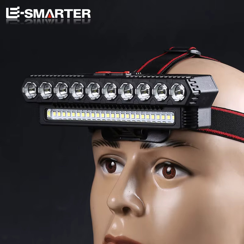 ESMARTER LED Stirnlampe mit USB-Ladefunktion, Schwarz, Kopfmontierte Taschenlampe für Angeln und Outdoor-Aktivitäten - Bild 4