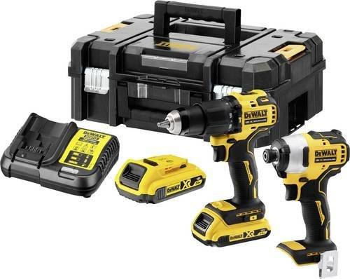 DEWALT Akku-Kombopack DCK2062D2T-QW 18 V mit Akku-Schlagbohrschrauber, Akku-Schlagschrauber und Ladegerät, Gelb - Bild 1