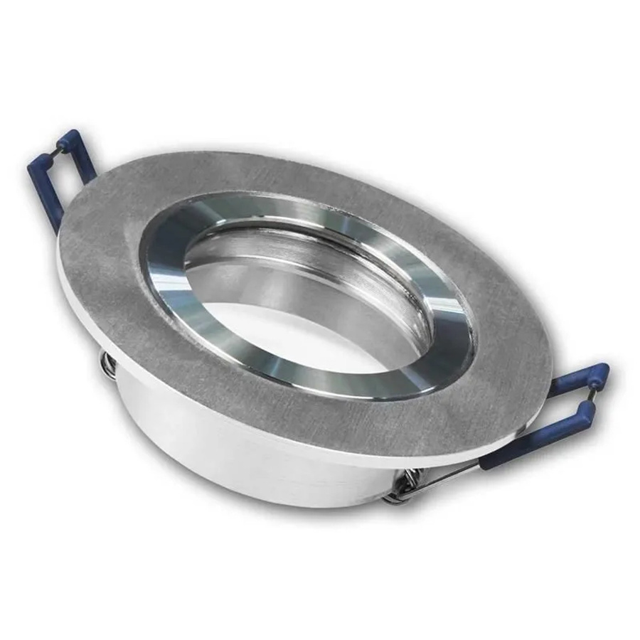 McShine Einbaurahmen DL-54 IP44 Rund aus Aluminium in Silber Gebürstet mit Glas für GU5.3 Leuchtmittel - Bild 2