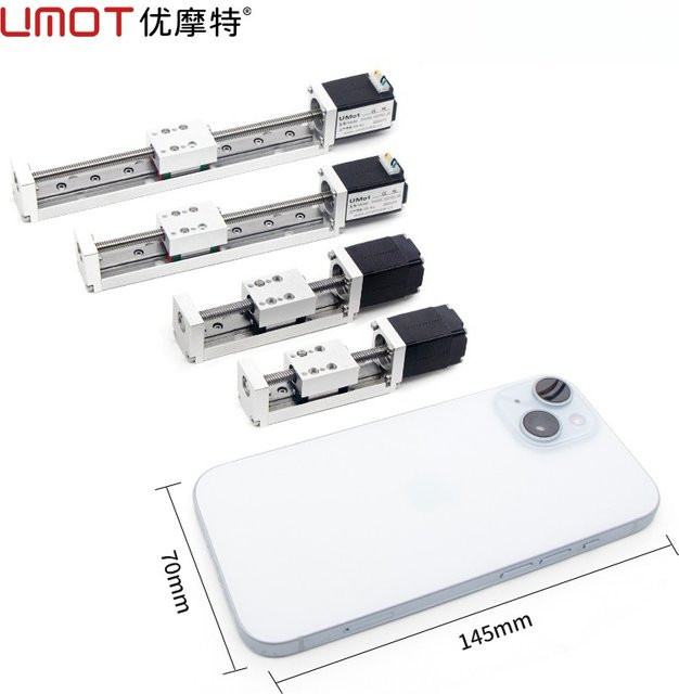 UMOT Mini-Einachsiger Roboter mit Nema 8-Schrittmotor, Kugelumlaufspindel und linearer Führungsschiene in Silber, Hub 20–100 mm - Bild 1