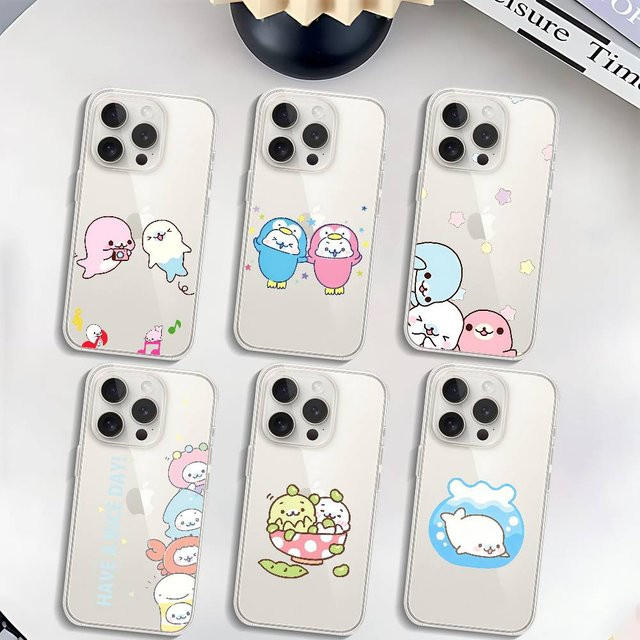 Mesuca M-Mamegoma Kawaii Handyhülle transparent für iPhone 17 16 15 14 13 12 11 Pro Max Mini Plus stoßfest - Bild 1